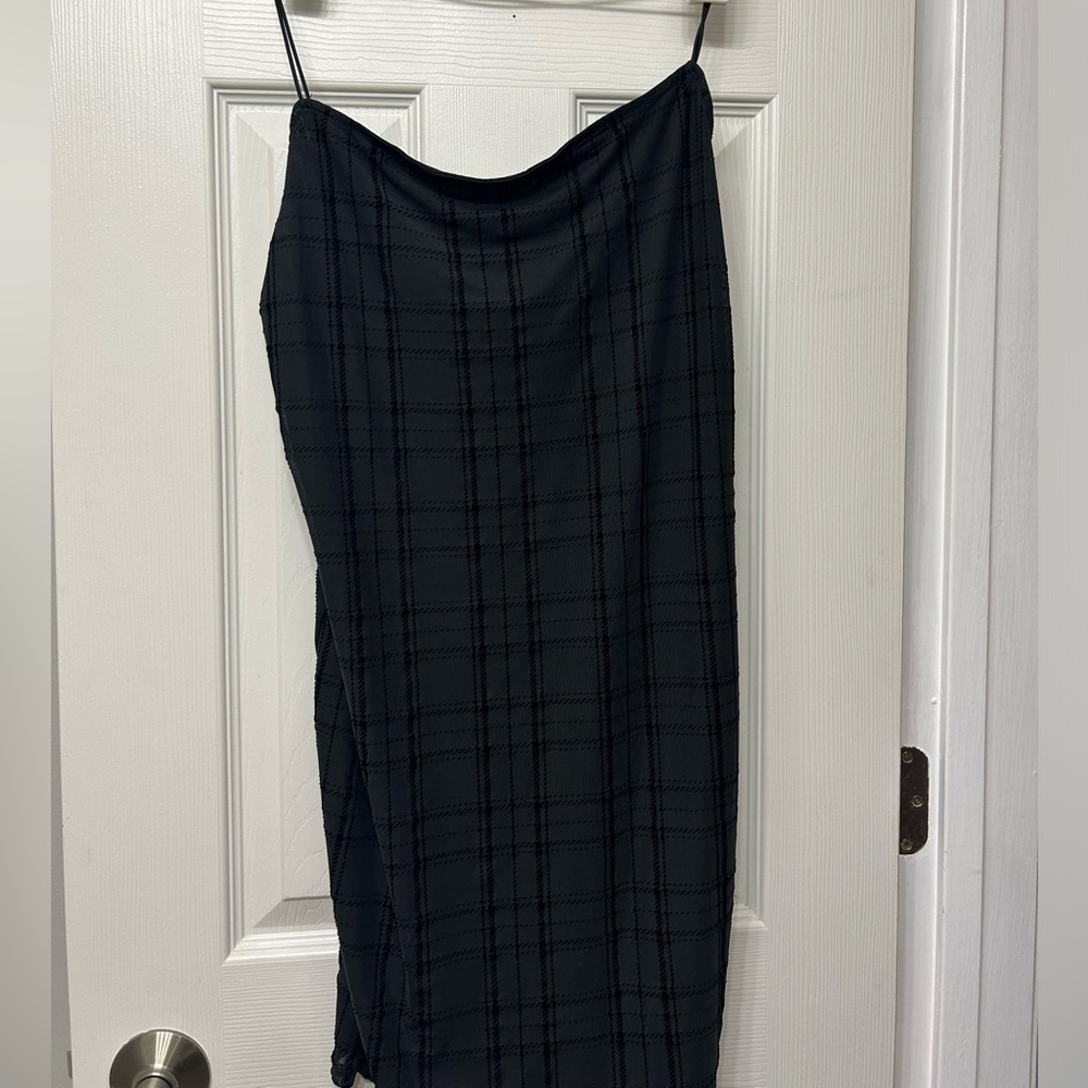 black plaid mini dress divided brand